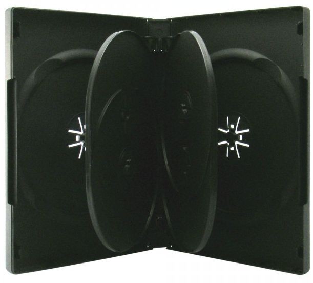 DVD H&uuml;lle 6 fach schwarz - 6er DVD Box