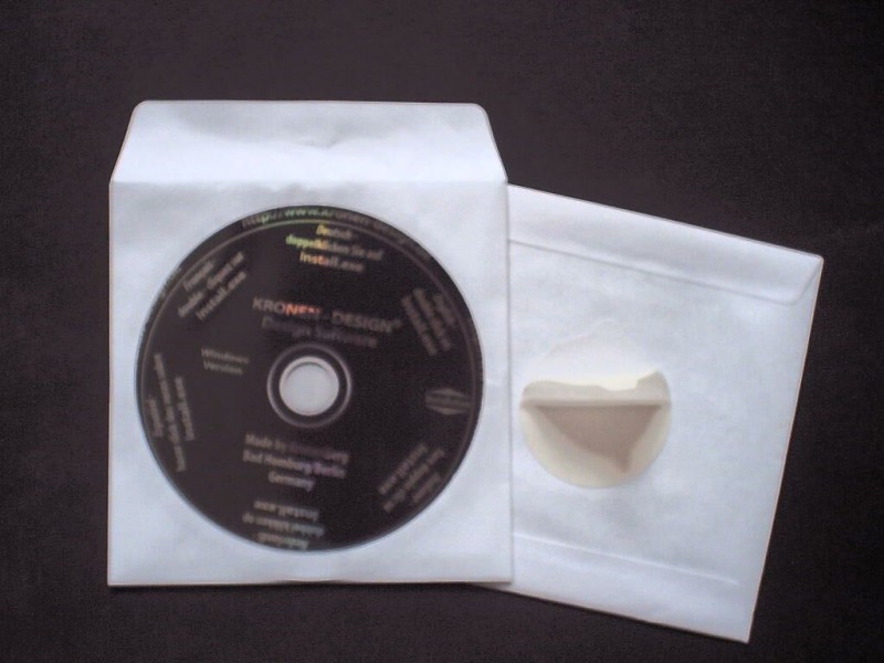 Kronenberg24 CD DVD Papiertasche mit Fenster + Sticker
