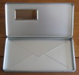 Designer Metallh�lle im Briefformat mit Fenster
