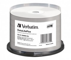 Verbatim 43745 Professional CD-R Wide White Inkjet Printable No ID Brand