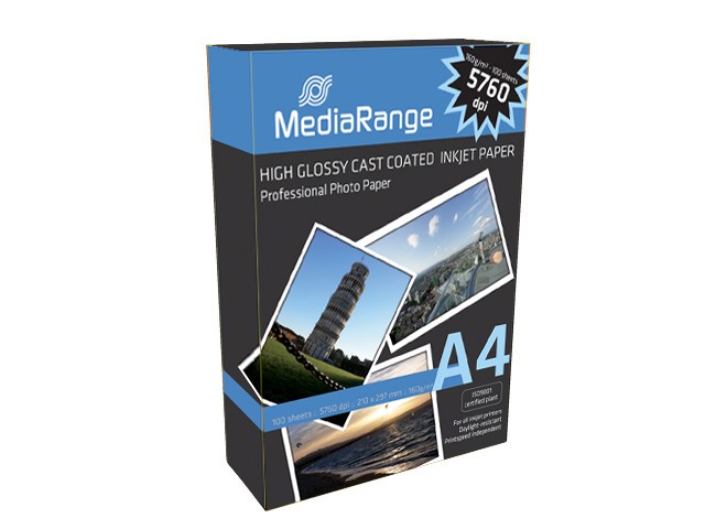 Mediarange Fotopapier A4 hochgl�nzend 160g - 100 Blatt