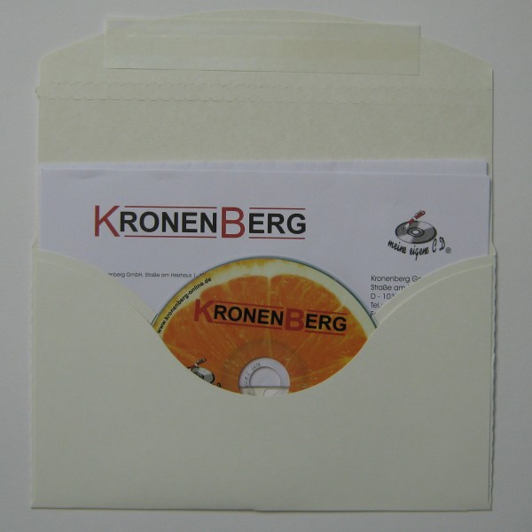 Selbstklebender Kronenberg24 CD Briefumschlag mit Fenster